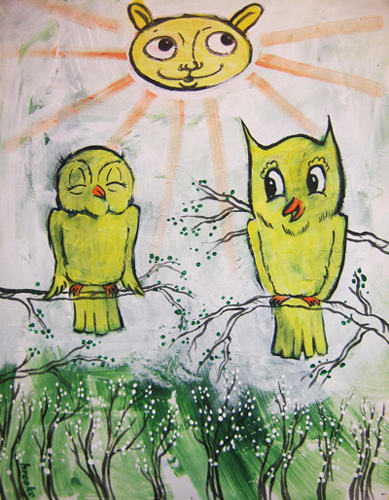 yellow canary owls
