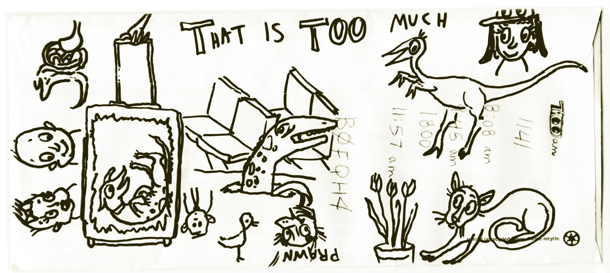 envelope drawings close up
