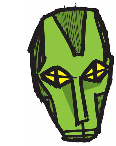 green metal man