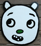 wooden bear head