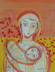 orange mother and child