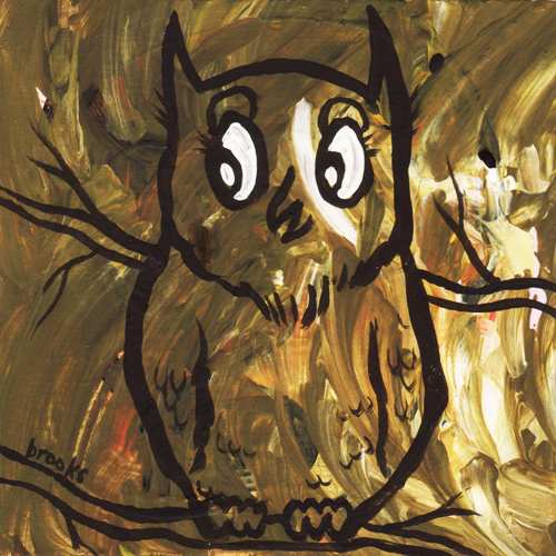 owl in brown woods