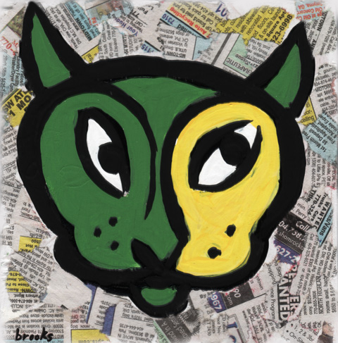 yellow green cat